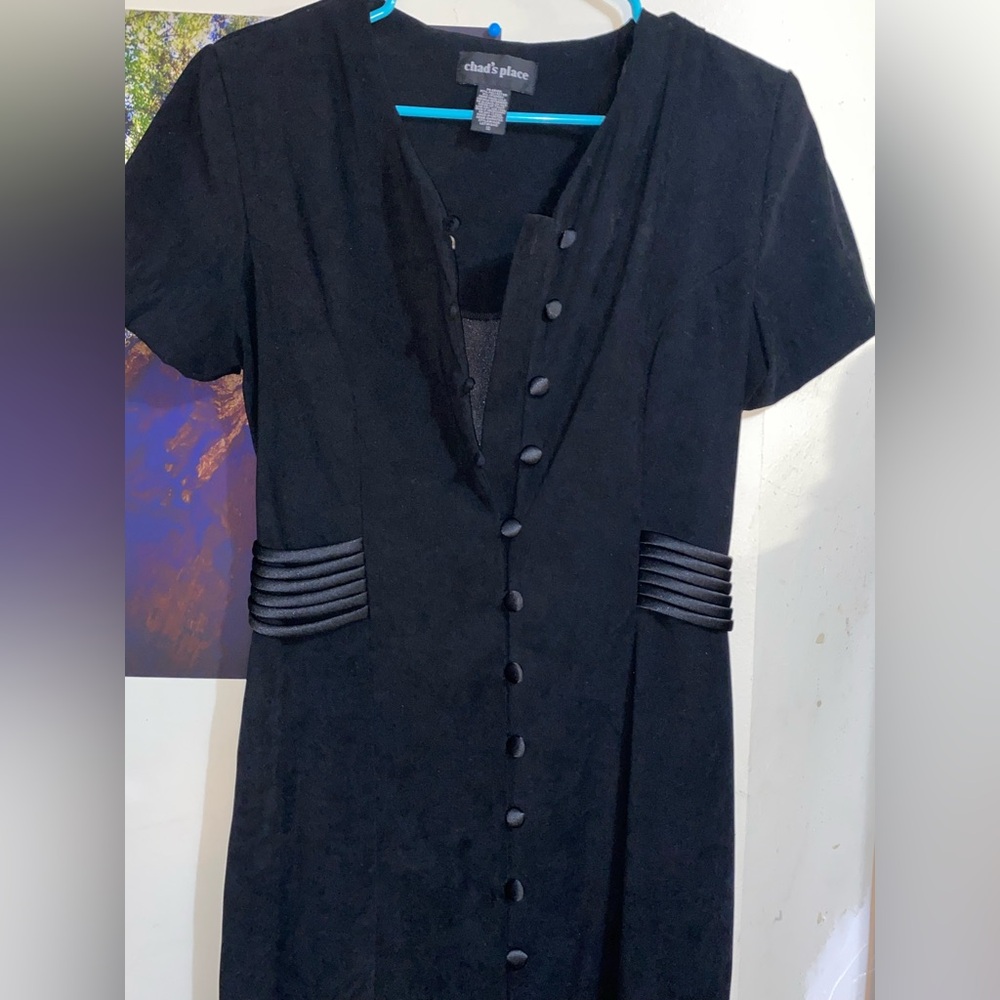 Elegant Black Button-Up Dress